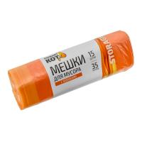 Изображение мешки д/мусора "рыжий кот"  35л (15шт./рул) с завязками / 40