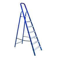 Изображение стремянка стальная geva 7 ступени синяя