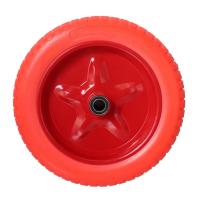 Изображение колесо пу красное 3,25/3,00-8ф f20 ось 70-80 без камеры