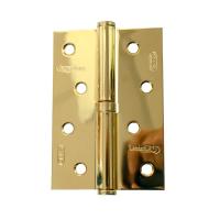 Изображение петля нора-м  750-4"-100х70х2,5-pb-l (латунь/золото) левая  (20/100)