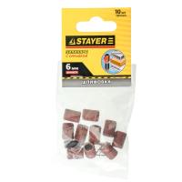 Изображение набор насадкок для гравер абразивные stayer d 6,25 мм, р  80 (5шт), р 120 (5шт), (29919-h10)