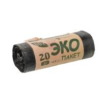Изображение мешки для мусора "эко" 60л. повышенной прочности 60*75 черные (рулон 10шт) /20