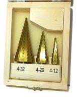 Изображение набор сверл ступенчатых 3 пр. seb/torgwin (4*12мм, 4*20мм, 4*32мм)