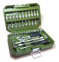 Изображение набор головок дт 1/4" 6-гр. с трещеткой  46пр.  600746 1/10