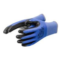 Изображение перчатки нейлоновые cиние с черным varezki нитриловые 12/240