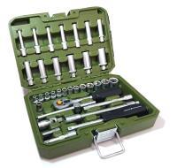 Изображение набор головок дт 1/4" 6-гр с трещеткой  35 пр 600735  1/10