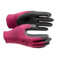 Изображение перчатки нейлоновые бордо нитриловые ребристые  12/840 