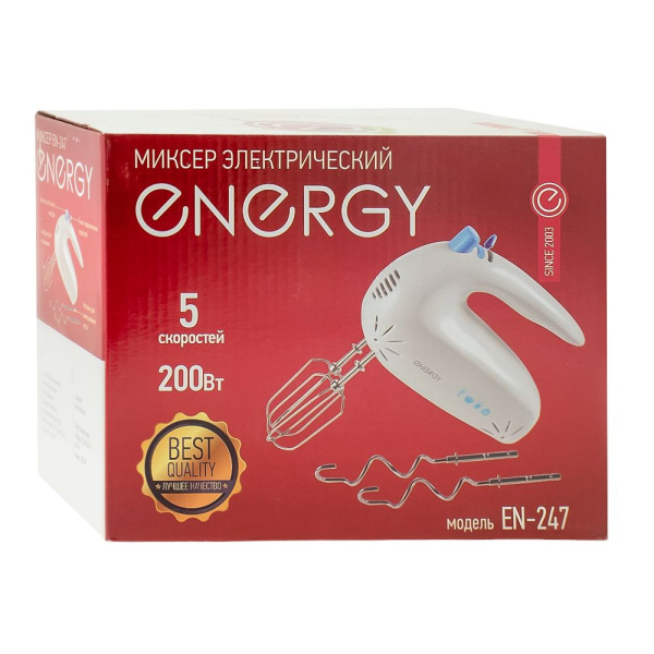 Изображение миксер energy en-247, 5 скоростей, 200 вт