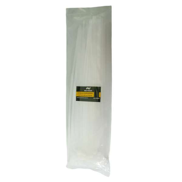 Изображение стяжка нейлоновая nextrium 5,0*350 (100 шт) белая / 100  