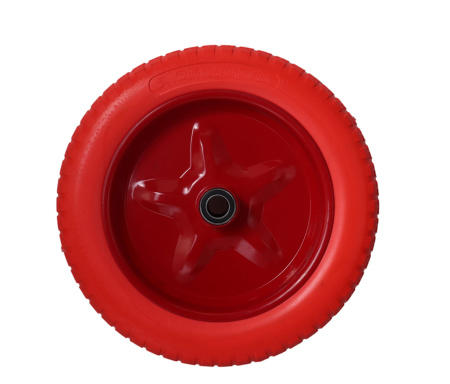 Изображение колесо пу красное 3,25/3,00-8ф f20 ось 70-80 без камеры