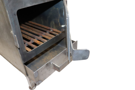 Изображение печь буржуйка с совком метал 3 мм с искрогасителем и с колосником