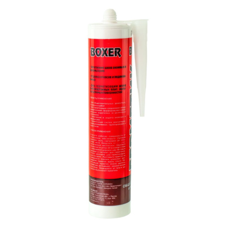 Изображение герметик силикон "boxer" прозрач. 260 ml, 300 гр. универсальный / 24