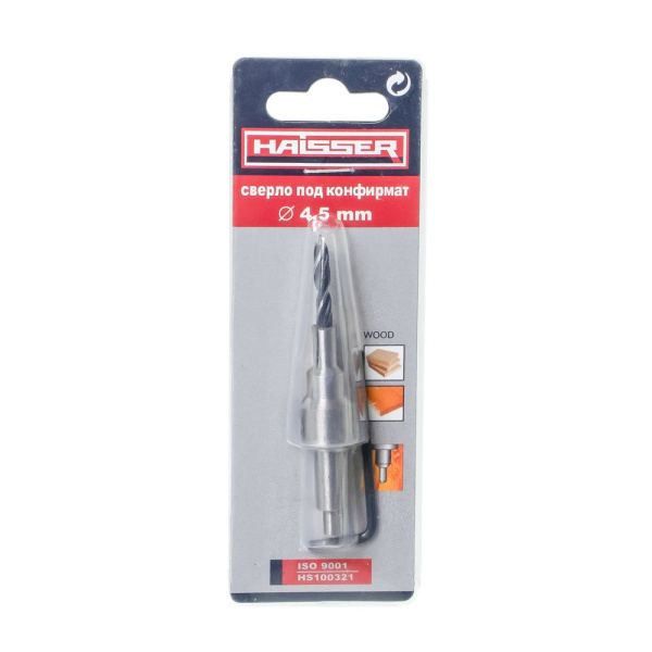 Изображение сверло-зенкер под конфирмат haisser д 4,5 мм.