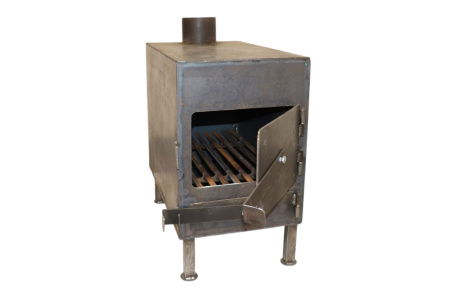 Изображение печь буржуйка (две двери) метал 3 мм с искрогасителем и с колосником