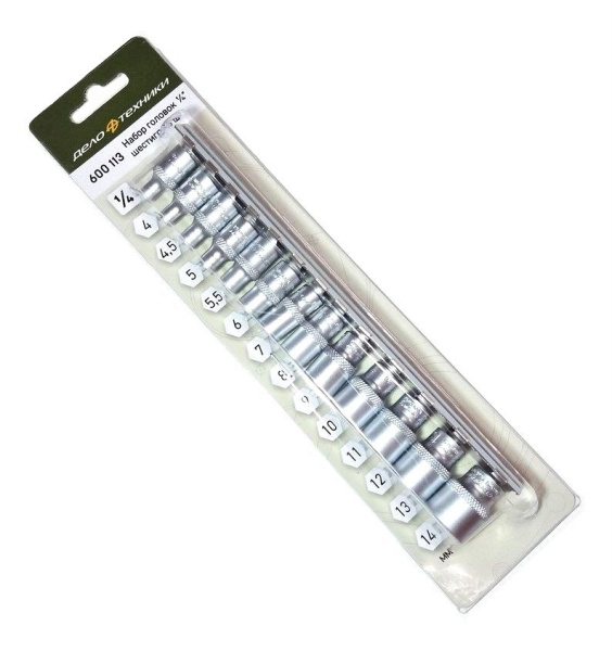 Изображение набор головок дт 1/4" 6-гр (4-14 мм) 13пр. 40/20 дт 600113