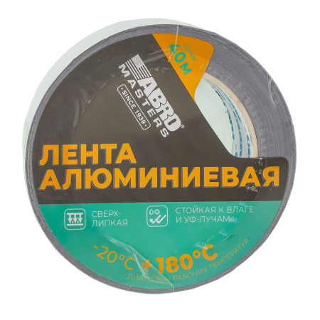 Изображение скотч алюминиевый abro (50 мм х 40 м) abro masters 2290-50-40-am-re 50 мм х 40 м