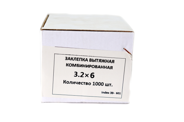 Изображение заклепка 3,2*6, вытяжная, комбинированная /пач.1000шт