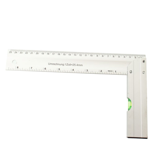 Изображение угольник алюминиевый 250 мм с уров. "мастер" 