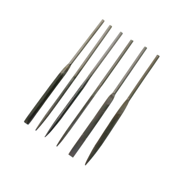 Изображение набор надфилей №3 (6-ти предметный) плоский, круглый, трехгранный, полукруглый, квадрат, ромбич./6шт