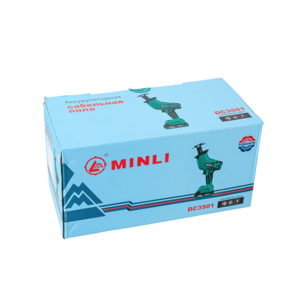 Изображение аккумуляторная сабельная пила torgwin / minli 18 в / 2 а*ч / 5000 ход/мин / 2 аккум. -zzz-