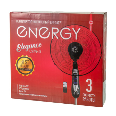 Изображение вентилятор energy elegance en-1617 с пультом 16" черный 1шт/коробка/ 50вт