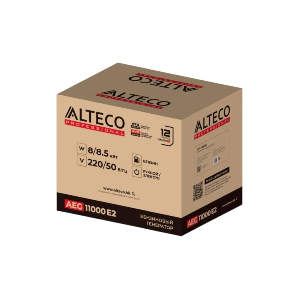Изображение генератор бензиновый alteco professional aeg 11000e2 8,5квт, 220-380v 