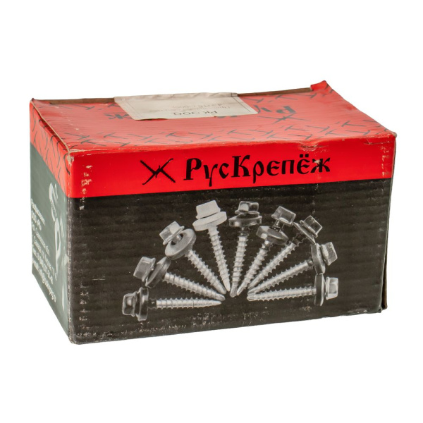 Изображение саморез с прессшайбой 4,2*16, острый красный ral3005 (1000)
