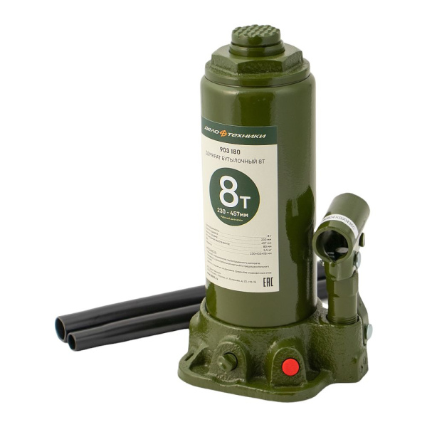 Изображение домкрат гидравлический бутылочный 8 тонн, 230-457 мм /903180