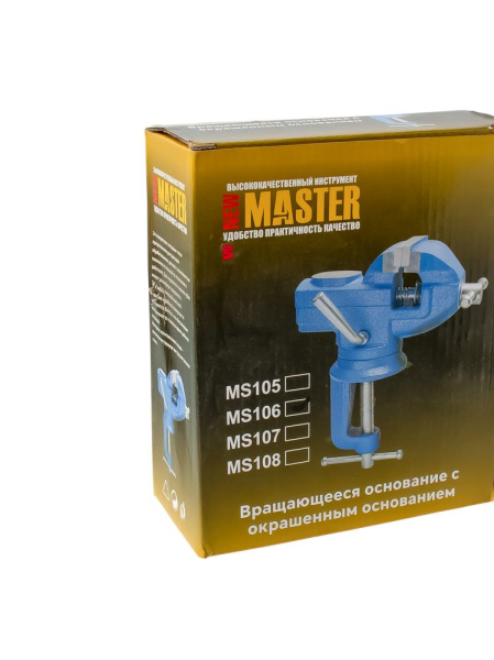 Изображение тиски слесарные, поворотные, с наковальней 60 мм "мастер"