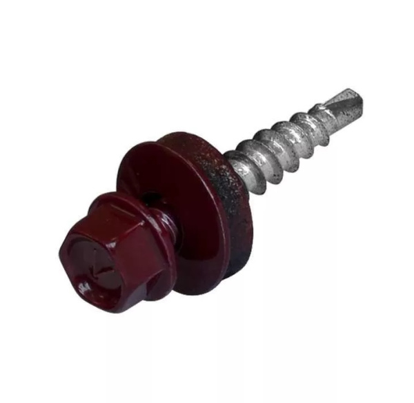 Изображение саморез кровельный 4,8*35, винно-красный, ral3005 (200)