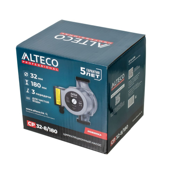 Изображение насос циркуляционный alteco cp 32-8/180, 245 вт (качество воды - чистая)  акция !