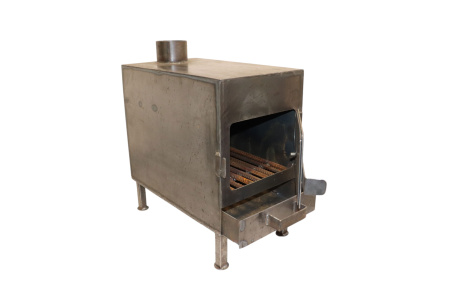 Изображение печь буржуйка с совком метал 3 мм с искрогасителем и с колосником