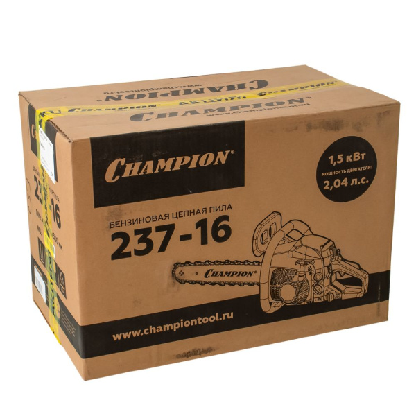 Изображение бензопила champion 237-16-3/8-1,3-56 (1,5квт. 37,2см³, легкий старт 4,7кг)  акция !