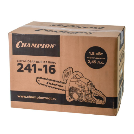 Изображение бензопила champion  241-16"-3/8-1,3-56 (1,8квт 40см³ легкий старт 4,7кг)  акция !