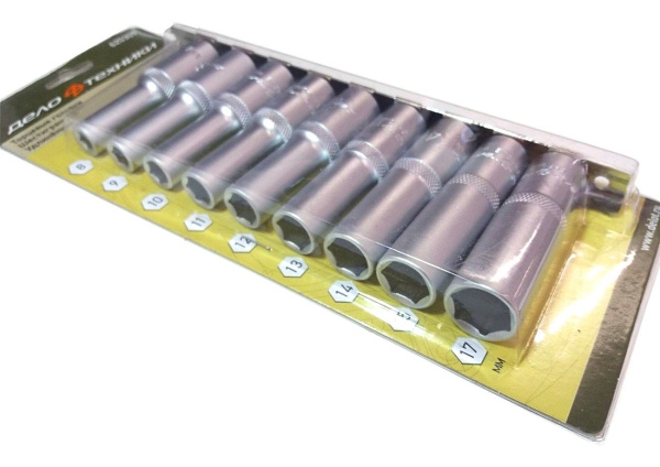 Изображение набор головок дт 1/2" 6-гр.удл. (8-17) 9 пр.1/5 620309