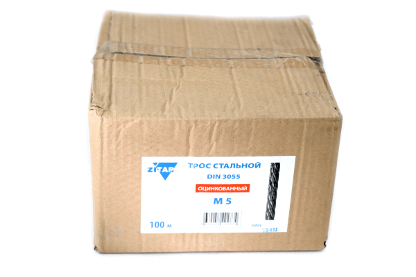 Изображение трос для растяжки без оплетки 5мм, оц, din3055 /100м