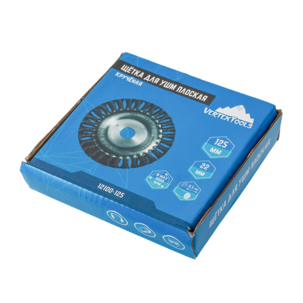Изображение щетка для ушм vertextools (вертекс) плоская жесткая 125*22 мм 1/40 /12100-125