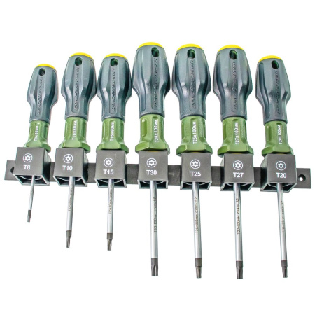 Изображение набор отверток torx с отверстием 7 пр т8*60,т10*80,т15*80,т20*100,т25*100,т27*100,т30*100 мм 6/24