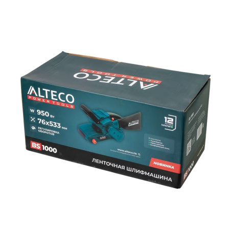 Изображение ленточная шлифмашина bs 1000 alteco 900 вт лента 533 мм