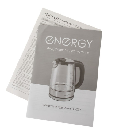 Изображение чайник energy e-237 (1.7л) стекло, мощность 1850-2200 вт