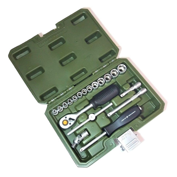 Изображение набор головок дт 1/4  трещетка 6-гр удл. 19 пр. 1/10 600719 