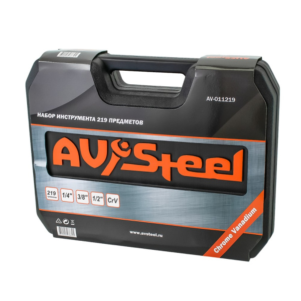 Изображение набор инструмента 1/2, 1/4, 3/8  - 219 предм av steel av-011219  акция !