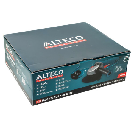 Изображение угловая шлифмашина (болгарка) alteco ag 1400-125 ecs + ade 125, 1400 вт  акция !