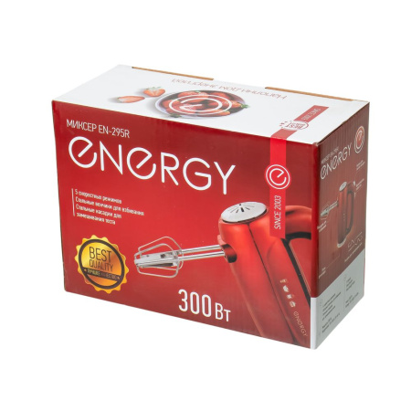 Изображение миксер energy en-295r, 5 скоростей, 300 вт, красный