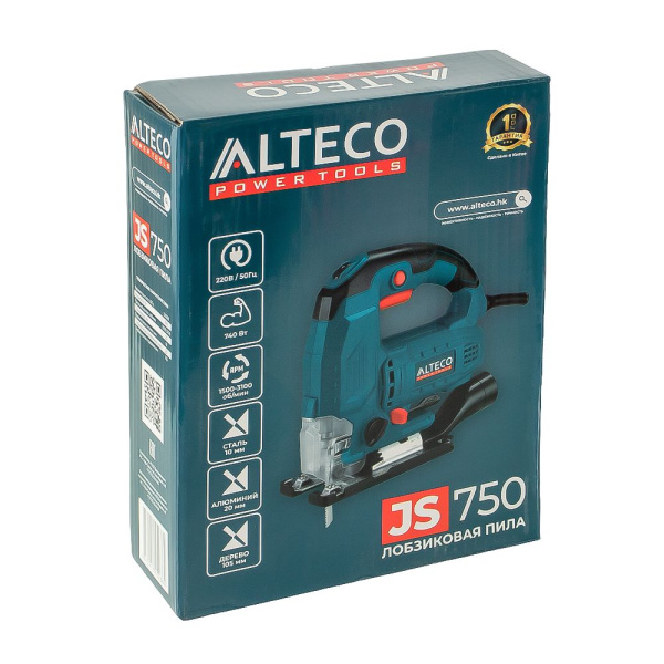 Изображение лобзиковая пила alteco js 750, 740 вт, 1500-3100 об/мин, (дерево, сталь, алюминий)