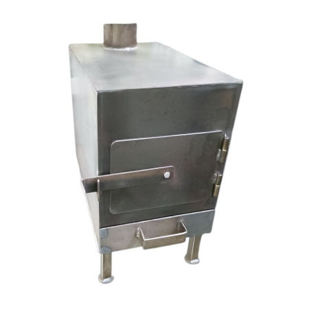 Изображение печь буржуйка с совком метал 3 мм с искрогасителем и с колосником