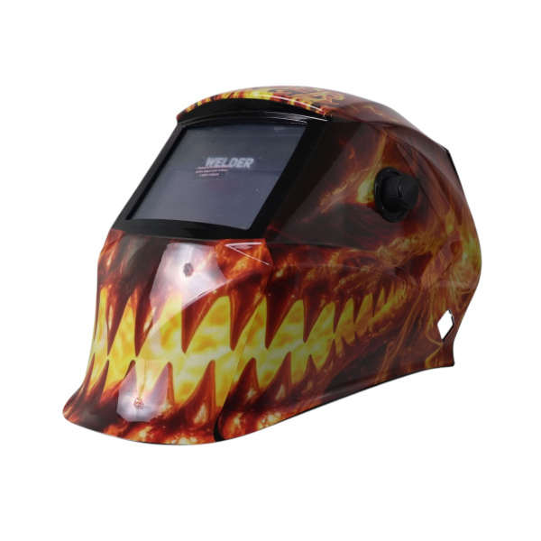 Изображение маска сварщика хамелеон welder ultra ф8 fire 100*50 мм, din 4/9-13 (внеш. регул), коробка
