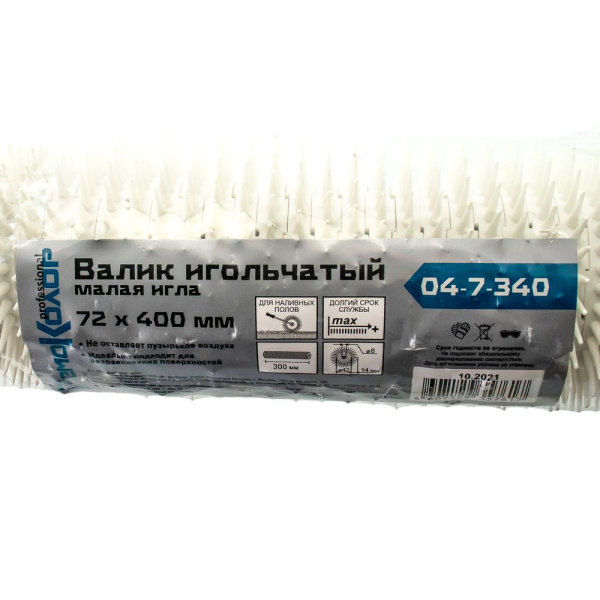 Изображение валик игольчатый острая игла, длина иглы 14 мм на металл. рамке 72х400мм, (10шт.)