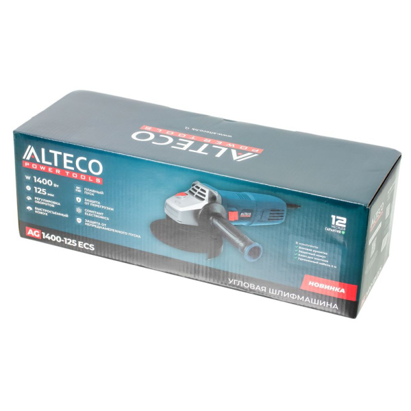 Изображение угловая шлифмашина (болгарка) alteco ag 1400-125 ecs, 1400 вт