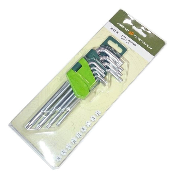 Изображение набор ключей дт torx 9 шт.(т10,т15,т20,т25,т27,т30,т40,т50) дт10/50 563091 